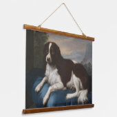  Engelstalig Springer-spaniel op een kussen Hangend Wandkleed (Gebogen)