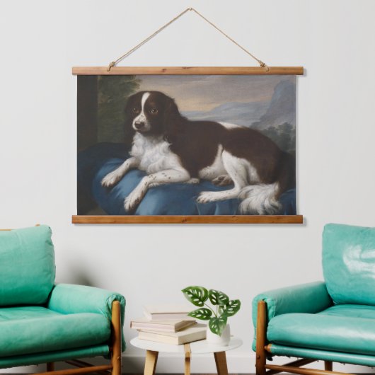  Engelstalig Springer-spaniel op een kussen Hangend Wandkleed (Woonkamer)