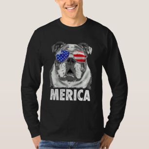 Engelstalige bulledog 4 juli Merica Mannen vs vlag T-shirt