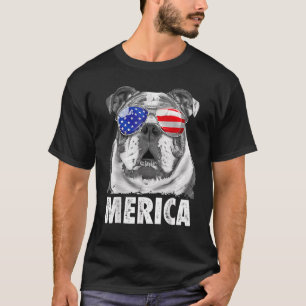 Engelstalige bulledog 4 juli Merica Mannen vs vlag T-shirt