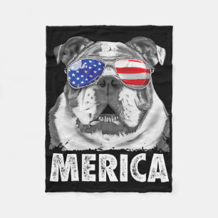 Engelstalige bulledog 4 juli Merica Mannen Women U Fleece Deken