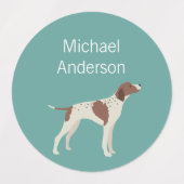 Engelstalige pointer dog kleuren waterdicht label (Design 2)