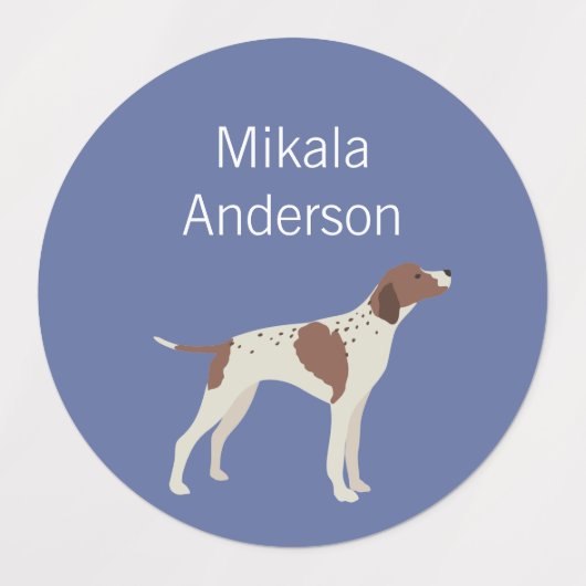 Engelstalige pointer dog kleuren waterdicht label (Design 1)