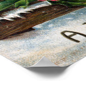 Engelstalige robots op een Antiek kerst in de hek Poster (Hoek)