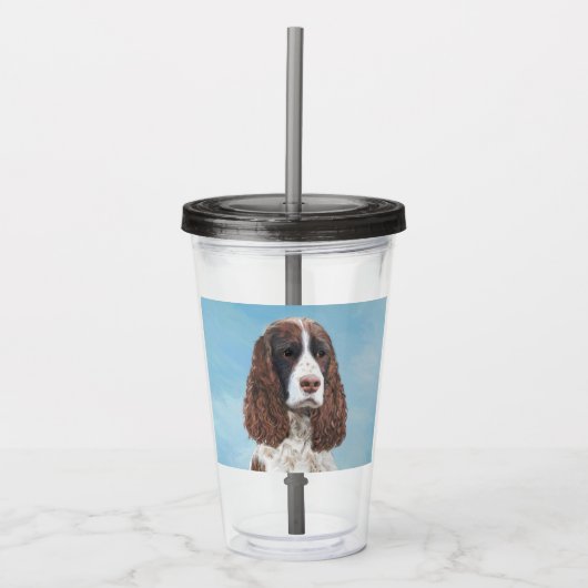 Engelstalige spaniel-schilderkunst acryl drinkbeker (Voorkant)