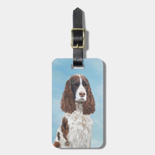 Engelstalige spaniel-schilderkunst bagagelabel (Voorkant verticaal)