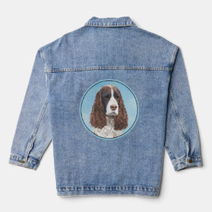Engelstalige spaniel-schilderkunst denim jacket