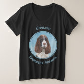 Engelstalige spaniel-schilderkunst grote maat t-shirt (Design voorkant)