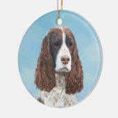 Engelstalige spaniel-schilderkunst keramisch ornament (Links)