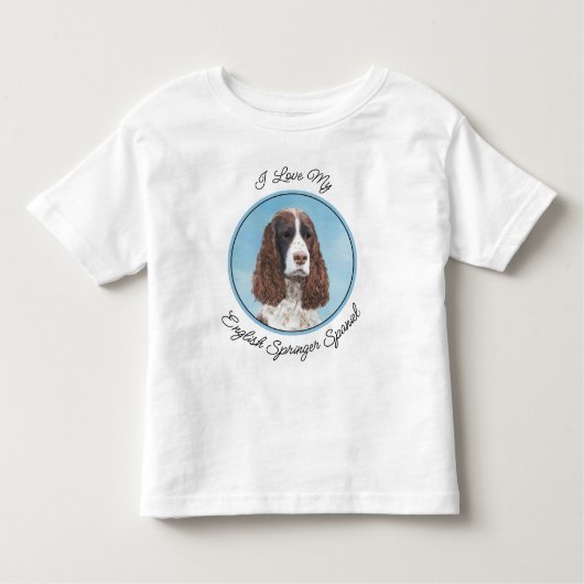 Engelstalige spaniel-schilderkunst kinder shirts (Voorkant)