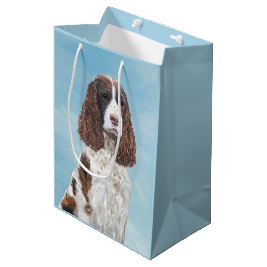 Engelstalige spaniel-schilderkunst medium cadeauzakje (Voorkant Gekanteld)