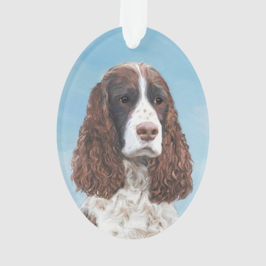 Engelstalige spaniel-schilderkunst ornament (achterkant)