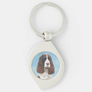 Engelstalige spaniel-schilderkunst sleutelhanger