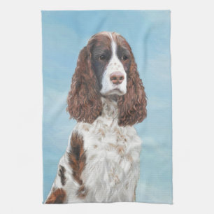 Engelstalige spaniel-schilderkunst theedoek