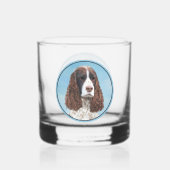 Engelstalige spaniel-schilderkunst whisky glas (Achterkant)