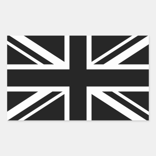 Engelstalige vlag Black White Rechthoekige Sticker (Voorkant)