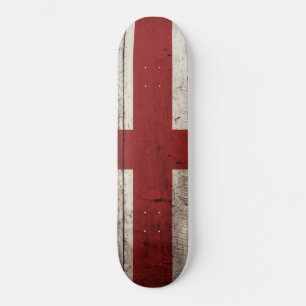 Engelstalige vlag op oude houten korrel skateboard