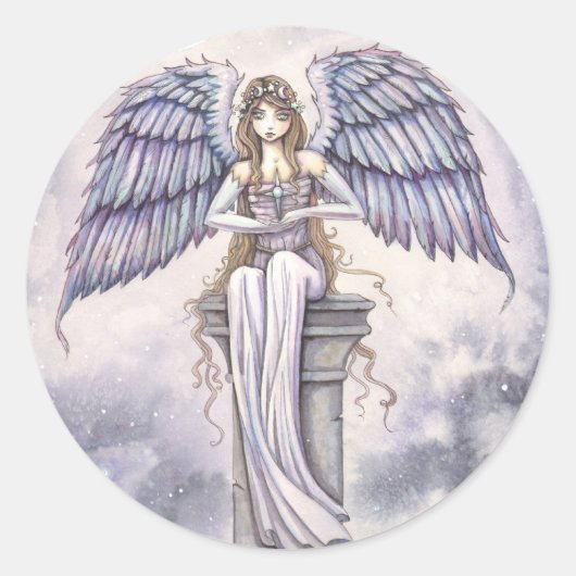 Engelstickers door Molly Harrison Fantasy Art Ronde Sticker (Voorkant)