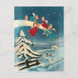 Engeltjes op een vallende ster, Kerstgroet Briefkaart