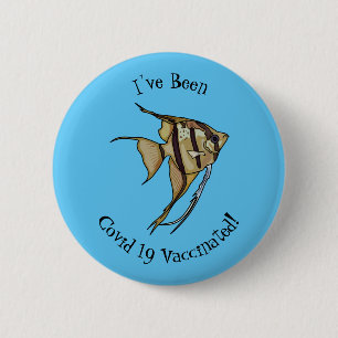 Engelvis cartoonillustratie ronde button 5,7 cm