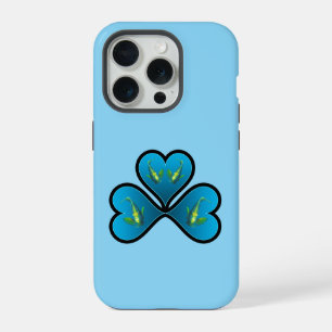 Engelvis Tweeling - 3 Blauwe Harten met Zwarte Ran iPhone 15 Pro Hoesje