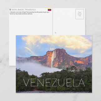 Engelwatervallen, Venezuela Reisansichtkaart Briefkaart