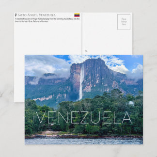 Engelwatervallen, Venezuela Reisansichtkaart Briefkaart
