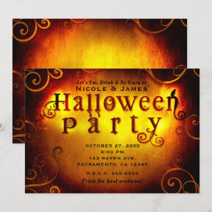 Enger Oranje Trick or Treat Halloween Feestje Kaart