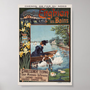 Enghien les Bains France Poster vintage 1900