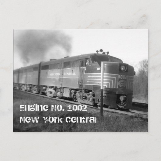 engine1002, engine nr. 1002New York Central Briefkaart (Voorkant)