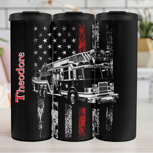 Engine Over Thin Red Flag Thermosbeker