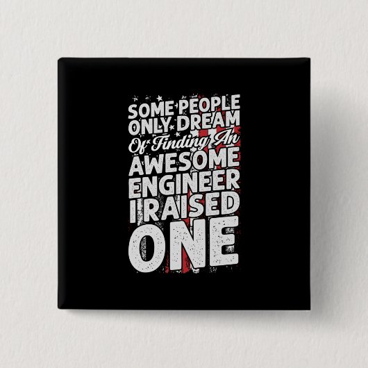 Engineer Art Geweldige engineer Vierkante Button 5,1 Cm (Voorkant)