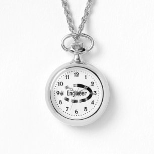 Engineer Black Oval Horloge