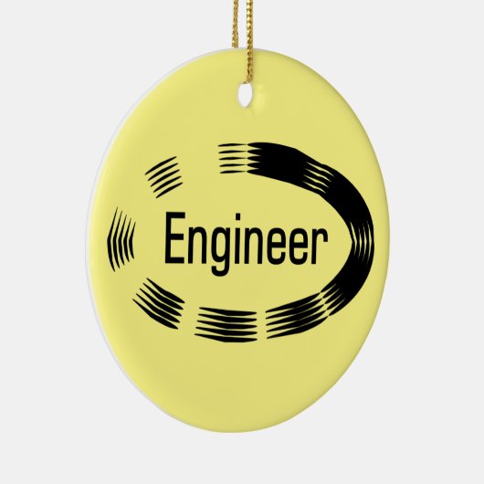 Engineer Black Oval Keramisch Ornament (Rechts)