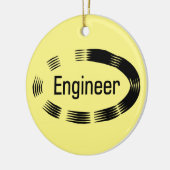 Engineer Black Oval Keramisch Ornament (Links)