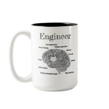 Engineer brein en voedingslabel koffiemok