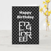 Engineer Character Birthday Kaart (Gele Bloem)