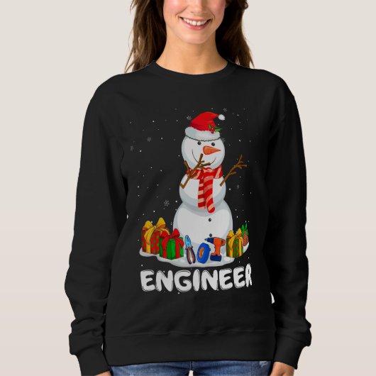 Engineer Christmas Funny Snowman Xmas Holiday Paja Trui (Voorkant)