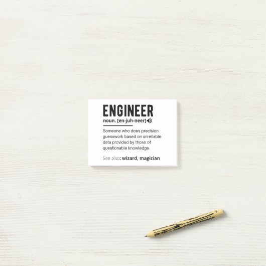 Engineer Definition Engineering Gift Post-it® Notes (Op bureau)