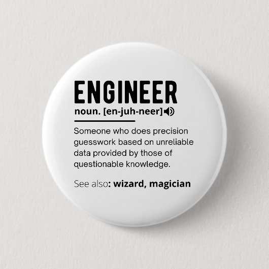 Engineer Definition Engineering Gift Ronde Button 5,7 Cm (Voorkant)