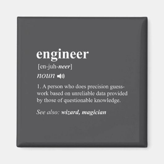 Engineer Definition Funny Engineering Mechanical C Magneet (Voorkant)
