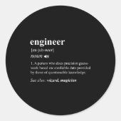 Engineer Definition Funny Engineering Mechanical C Ronde Sticker (Voorkant)