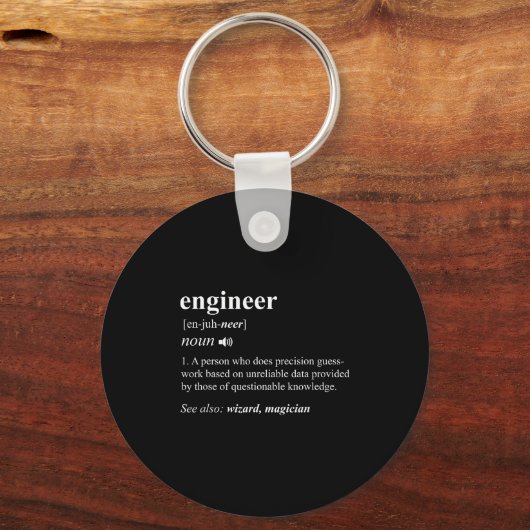 Engineer Definition Funny Engineering Mechanical C Sleutelhanger (Voorkant)