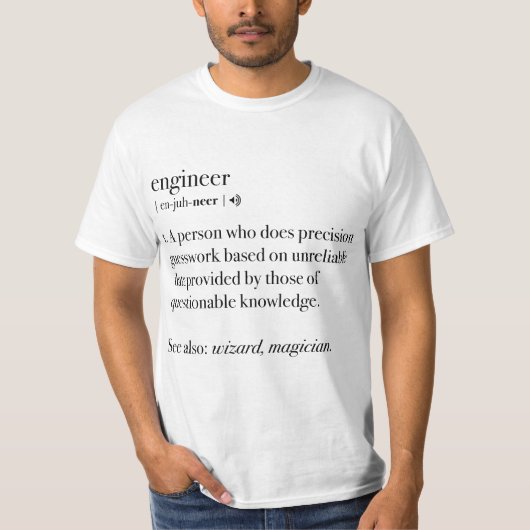 Engineer Definition Funny Engineering Mechanical C T-shirt (Voorkant)