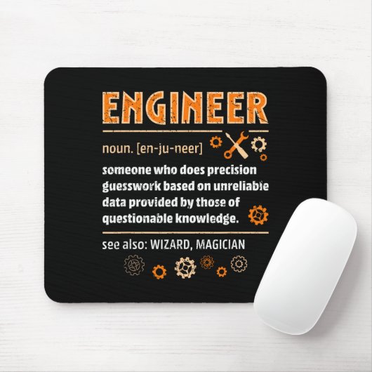 Engineer Definition Funny Engineering Nerdy Scienc Muismat (Met muis)