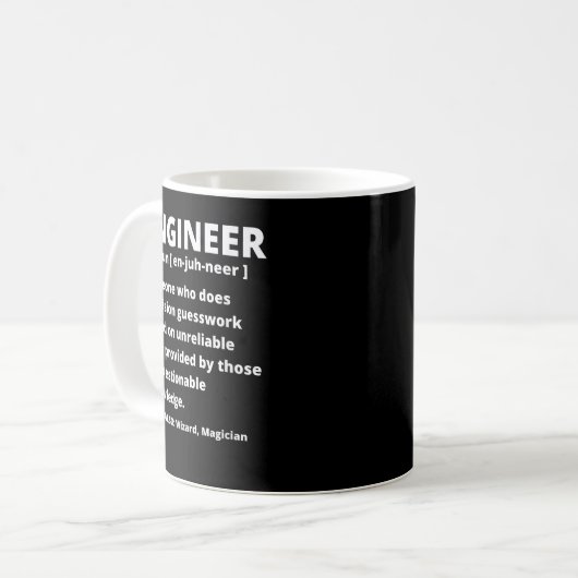 Engineer Definition - Funny Sarcastic Engineering Koffiemok (Voorkant links)