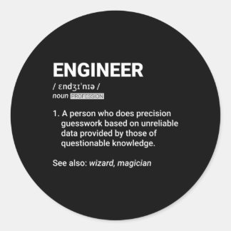 Engineer Definition Geeky Engineering Ronde Sticker