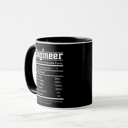 Engineer Definition Mannen Engineering Funny Mok (Voorkant links)
