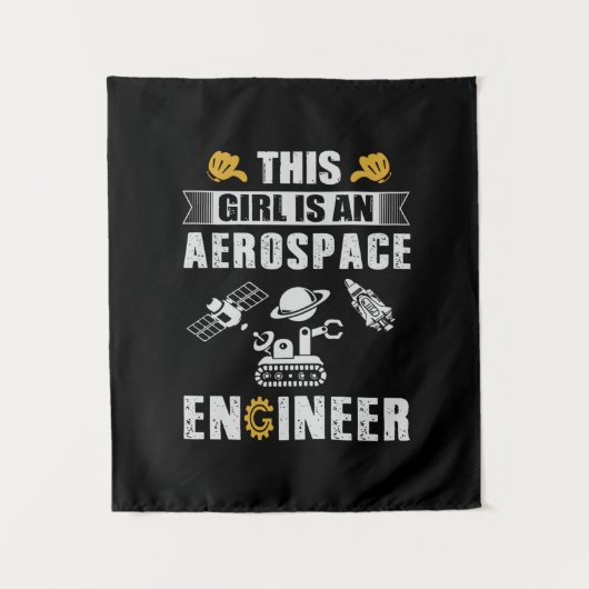 Engineer dit meisje is een ruimtevaartingenieur wandkleed (Voorkant)