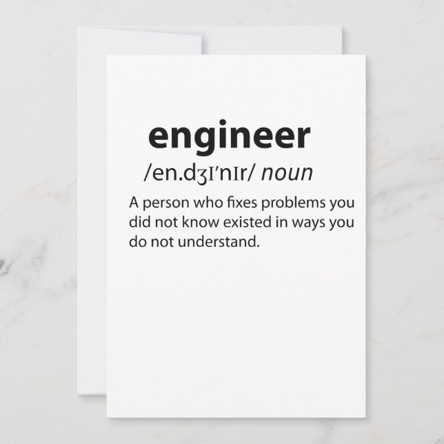 Engineer Funny Dictionary Definition (Voorkant)